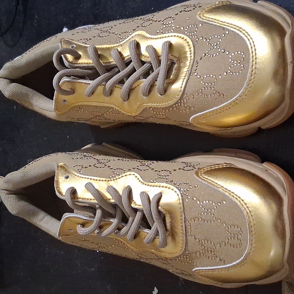 NWOT Gold and Tan Women Shoes